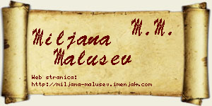Miljana Malušev vizit kartica